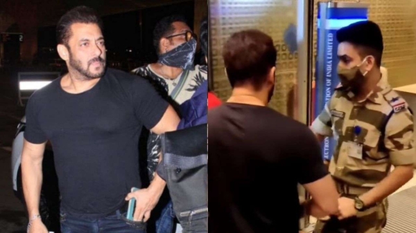 Salman Khan spotted with police security at the airport